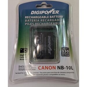 Digipower Rechargeable Battery Canon NB-10L Replacement Black New 820mAh 7.4V